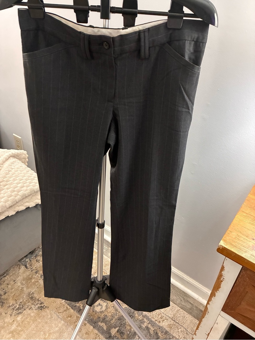 The Limited Charcoal Pinstripe Dress Pants